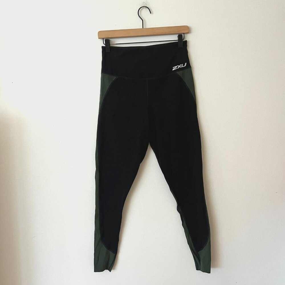 2XU Form Hi-Rise Compression Tights Black Green Women's Size Large Tall